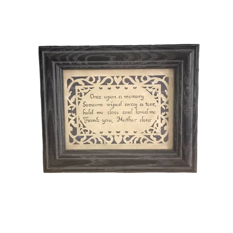 Scherenschnitte German Scissor Cutting Framed Picture Mother Poem Made