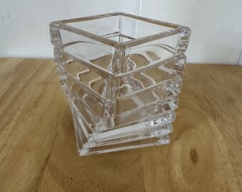 Rosenthal Crystal Turnus Twisted Square Votive Candle Holder Germany