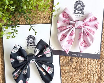Pizza and Soda Dog Bow Tie | Summer Pet Bow Tie | Dog Mom Gift | Sailor Bow | Funny Dog Gift | Dog Lover Gift | Dog Gift | Birthday Gift