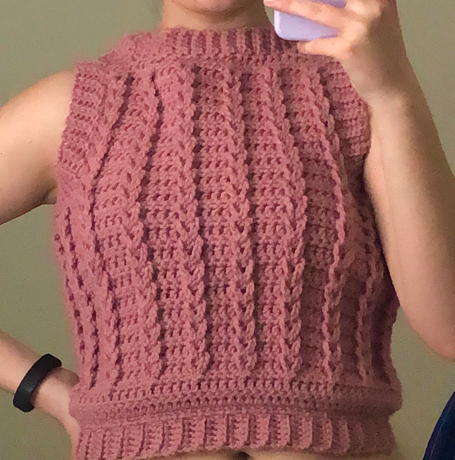 Pink Cable Sweater Vest Etsy