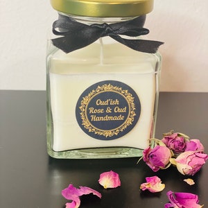 Oudish candles perfect for gifts oud and wood / Oud and rose
