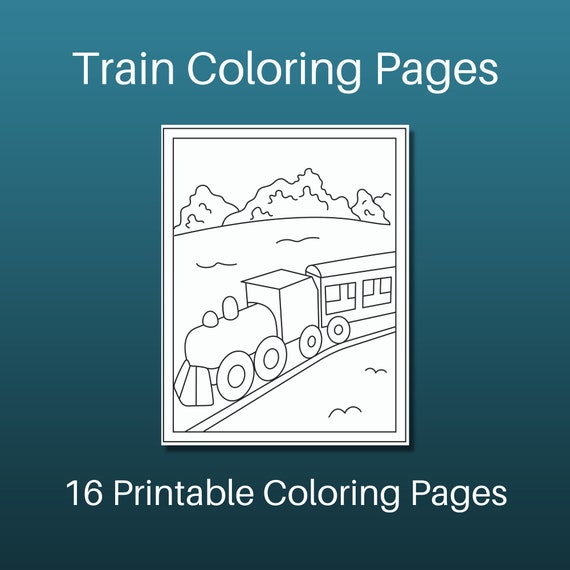 train coloring pages 16 printable train coloring pages for etsy australia