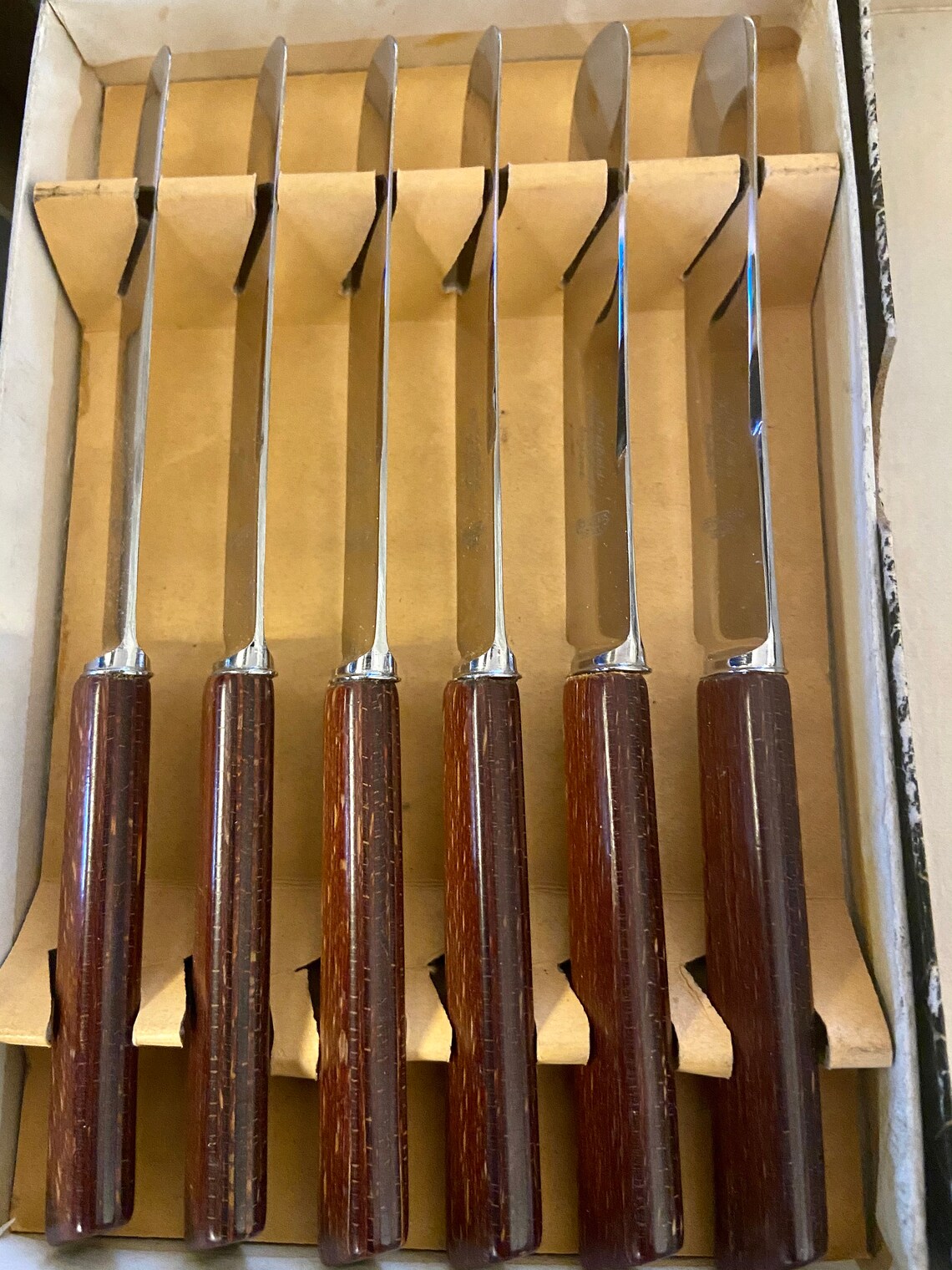 Box Six Sheffield Stainless Steel Tea knives with wooden Etsy