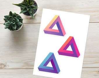 Sticker infinite triangle geometric vinyl decal water proof for accessories - set of 3