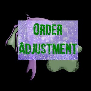 Peut inclure: Graphique numérique avec les mots "ORDER ADJUSTMENT" en vert sur un fond violet avec effet bokeh. Le design comprend des formes abstraites vertes et violettes sur fond noir.