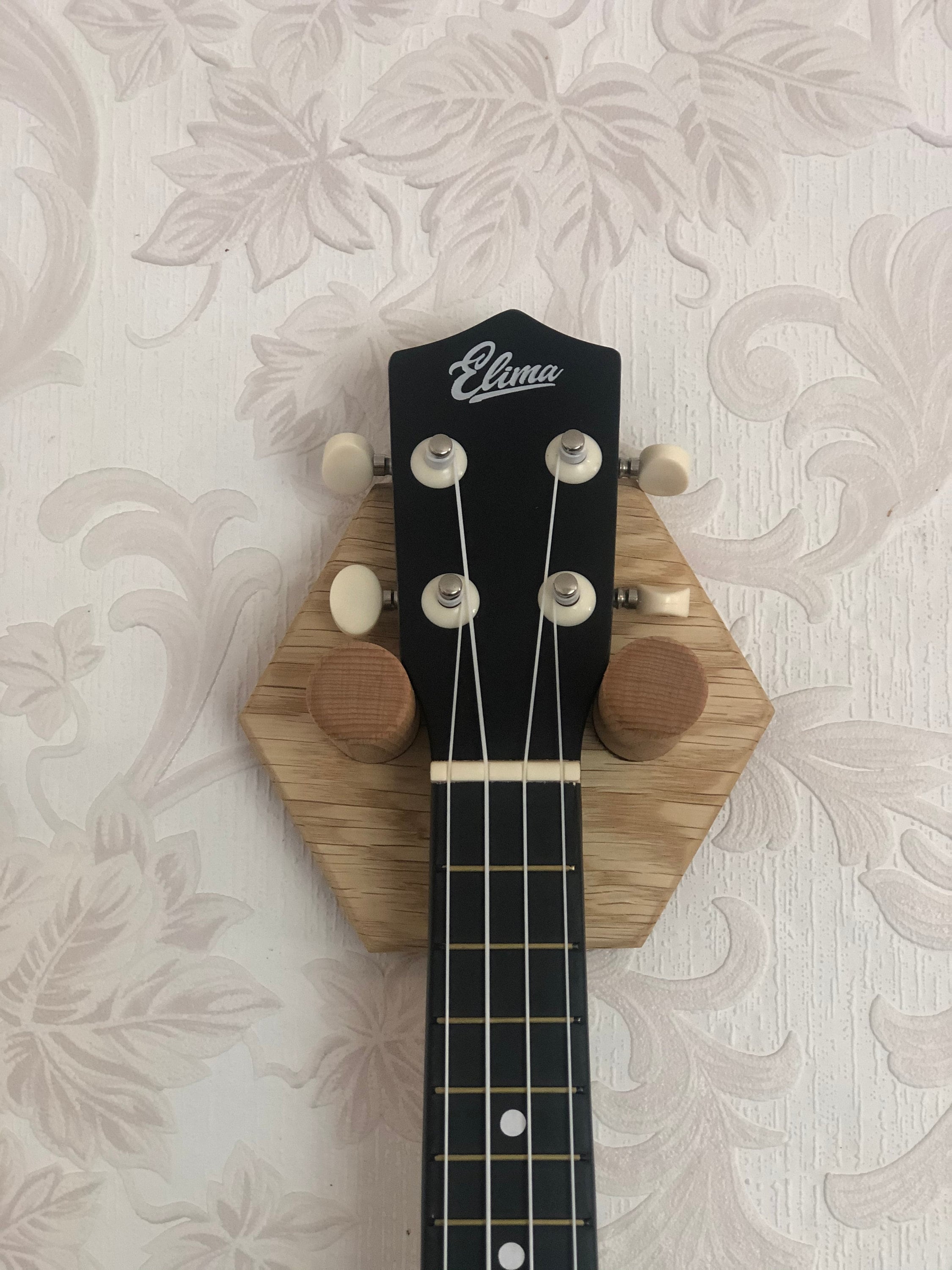 Ukulele Wall Mount Hanger Hexagon Ukulele Rack Wood Stand Etsy