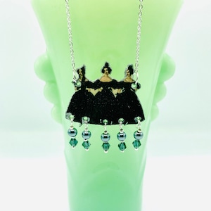 1830’s Ladies Necklace, Beaded Art History Statement Pendant, Lightweight Nickel Free Custom Made To Order Jewelry