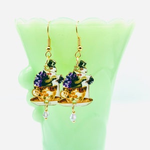 Gentleman Dog Earrings, Victorian Art Jewelry, Lightweight   Nickel Free Earrings, Custom Made To Order, Vintage Style