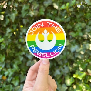 Waterproof Rainbow Pride Rebel Sticker