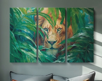 Majestic Lion Canvas Print for Wildlife Lovers, Perfect Animal Wall Art Gift