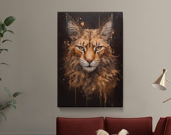 Majestic Lynx Canvas Print, Serene Wilderness Decor, Subtle Wild Cat-Themed Artwork, Perfect Gift for Nature Enthusiasts
