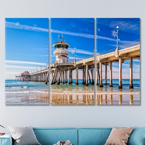 Huntington Beach Map Print Minimalistic Wall Art Poster Etsy