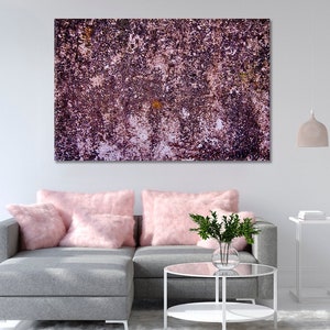 Abstract Art Canvas Print, Violet Modern Wall Art Prints, Grunge Abstract Home Wall Decor, Purple Canvas Artwork