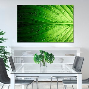 Abstract Green Leaf Canvas Home Decor Tropical Leaf Art Print Leaf Ready to Hang Canvas