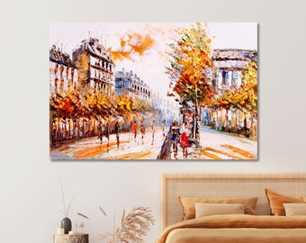 Paris Canvas Wall Art Paris Large Horizontal Art Paris Wall Decor Photo Poster Print