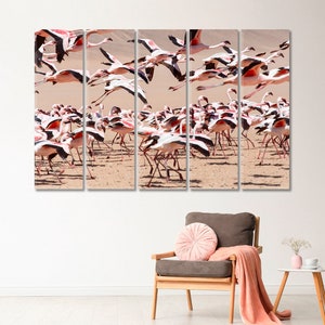 Flamingo Bird Canvas Art Wall Decor Framed Art, Flamingo Art Canvas Prints for Any Decor