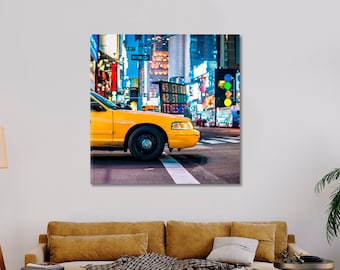 Time Square Büro Leinwanddruck / New York City Wanddekor / New York gerahmt Kunst