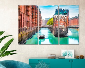 Speicherstadt Wall Art Ready to Hang Art Stretched Canvas Prints