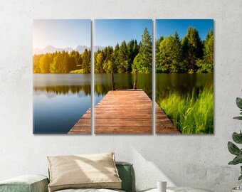 Hölzerner Pier Wand Kunst Hölzerner Pier Leinwand Druck Home Art Decor