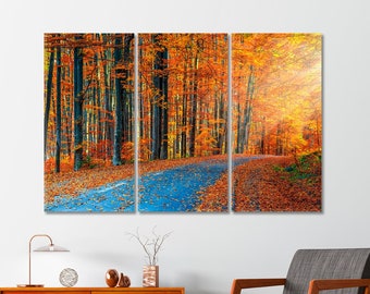 Autumn Forest Home Decor Autumn Forest Art Canvas Forest Wall Art Interior Decor