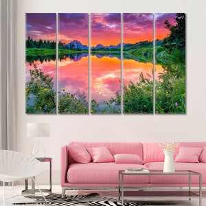 Snake River Grand Teton National Park Bilder Druck auf Giclee Home Decor gerahmt Leinwand fertig zum Aufhängen