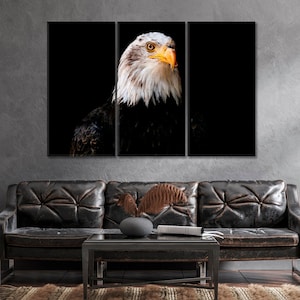Bald Eagle High Quality Canvas Bald Eagle Man Cave Wall Decor Bald Eagle American Symbol Ready to Hang Art Stretched Canvas Art Prints