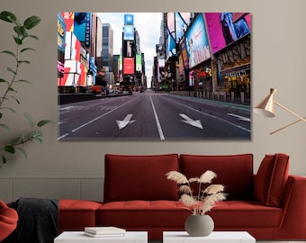 Manhattan Canvas Art Print, New York Art Print, Skyscrapers Canvas Home Wall Art Prints, Times Square Canvas Artwork