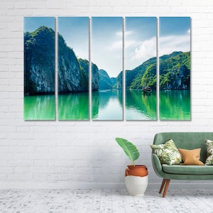 Halong Bay Art Canvas Descending Dragon Bay Wall Art Print Vietnam Nature Landscape Decor