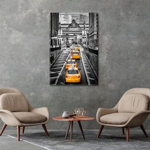 New York City Taxi Cab Canvas Print | NYC Yellow Cabs Wall Art Decor