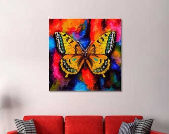 Colorful Butterflies Modern Wall Decor | Multicolor Vintage Butterfly Wall Art