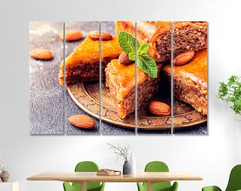 Homemade Baklava Creative Art Canvas for Dining Room  Wall Decor