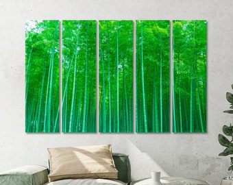 Bamboo Forest Canvas Wall Decor Framed Art Forest Wall Art