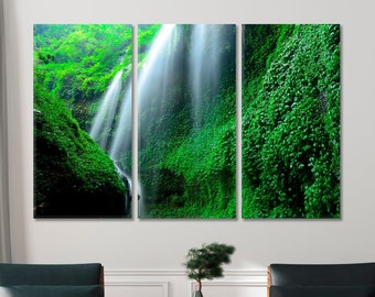 Madakaripura Waterfall Wall Art Photography Art Print on Canvas