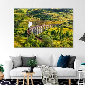Glenfinnan Railway Viaduct Canvas Print Jacobite Steam Train Wall Art Decor