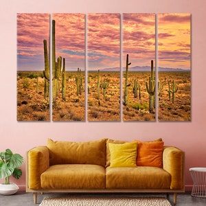 Sonora-Wüste Leinwand Druck Kaktus Wüste Wand Kunst Wohnkultur Arizona Poster