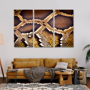 Dekoracja ścienna z płótna węża w ramce z motywem pytona