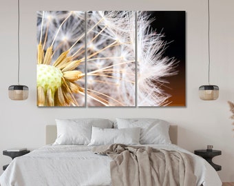 Beautiful Dandelion Seeds Wall Decor | Dandelion Canvas Wall Art | Floral Dandelion Wall Art