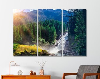 Krimml Waterfalls Art for Wall Decor High Tauern National Park Austria Wall Art Decor Canvas Print