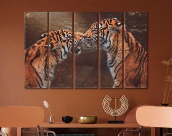 Two Sumatran Tiger Canvas Print Tiger Art For Home Tiger Wall Art Animal Wall Decor