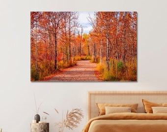Autumn Forest Wall Art Print, Forest Canvas Print, Forest Art Print Wall Decor Nature Wall Art