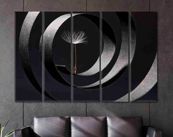 Dandelion Seed Modern Abstract Canvas Artwork Dandelion Wall Art Decor