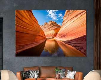 The Wave Rocky Canyon Arizona Printing on Giclee Home Decor Framed Canvas Ready to Hang