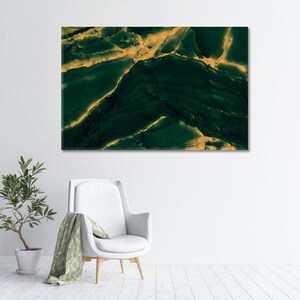 Abstrakte Leinwand Kunstdruck Wanddekor, Helle Haus Wandkunst, Grüne Abstrakte Wohnkultur, Marmor Leinwanddrucke
