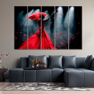 Flamenco Dancer Canvas Print | Spanish Dancer Wall Art Decor