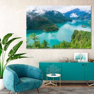 Diablo Lake Large Wall Art North Cascades National Park Canvas Wall Art Decor Washington Poster Print