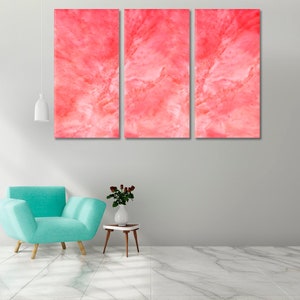 Abstract Pink Wall Art Canvas Print, Pink Interior Wall Decor, Marble Home Decor Wall Art