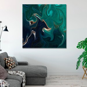 Marmor Wandkunst, Abstrakte Grüne Leinwand Druck, Schönes Abstraktes Home Print Decor, Bunte Kunstdruck Leinwand, Fluid Kunstwerk Druck
