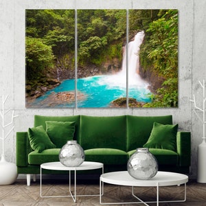 Wasserfall Leinwand Kunstdruck Wanddekor, Tenorio Nationalpark Leinwand Druck, Costa Rica Leinwand Kunst Wanddekor, Schönheit Natur Kunstwerk