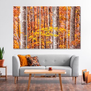 Beech Trees Canvas Art Autumn Forest Canvas Wall Decor Italian Forest Art Print For Wall
