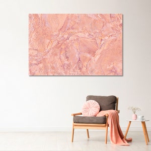 Pink Abstract Art Canvas Print, Pink Modern Wall Art Prints, Marble Abstract Bedroom Wall Decor